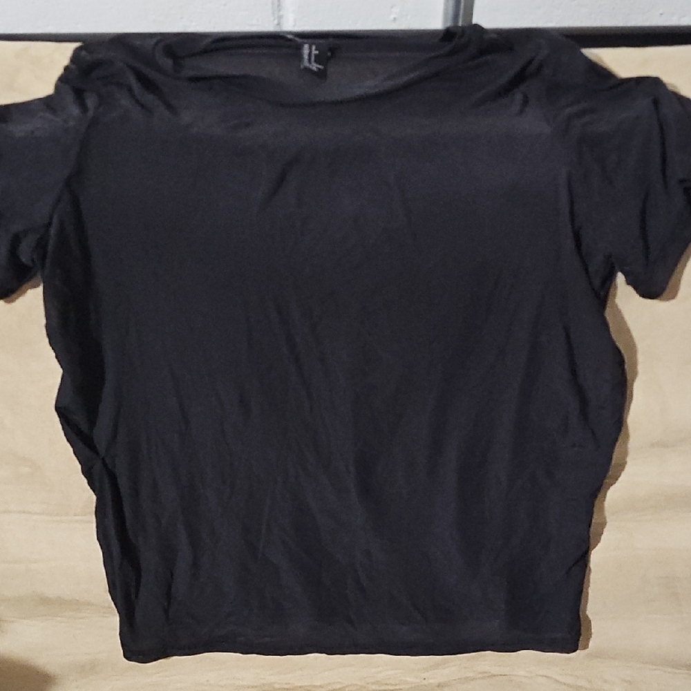 Forever 21 Black Mesh Short Sleeve Shirt